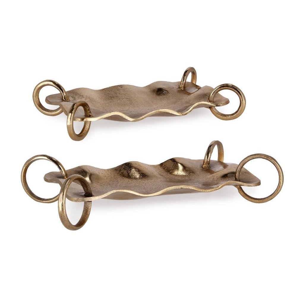 SET 2 VASSOIO DECORATIVO SAGAR ORO